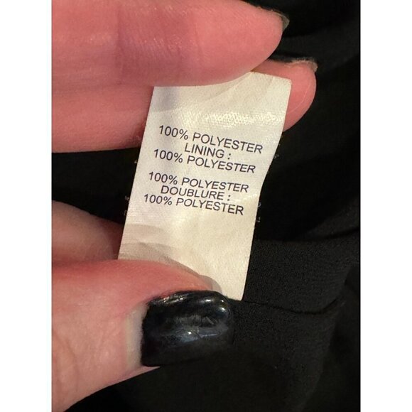 Ramy Brook Shirt Womens Extra Small Black Crepe Crew Neck Slit Sleeves Addy Top - Picture 11 of 11